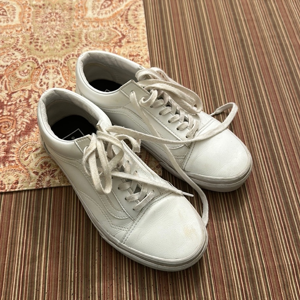 White leather vans